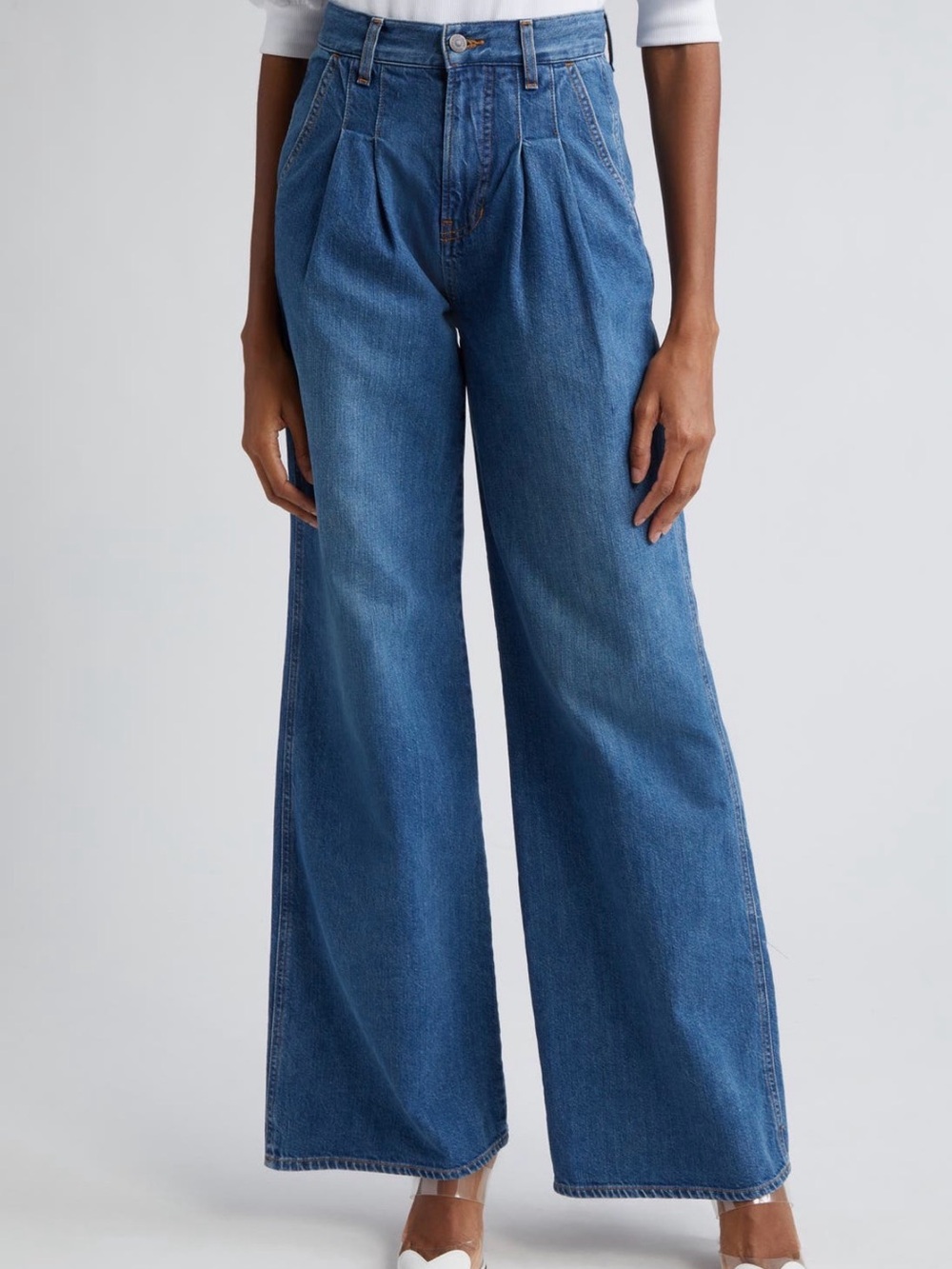 Veronica Beard Mia Wide Leg High Rise Trouser Jean Size 26